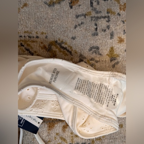 Abercrombie & Fitch Strappy Open- Back Eyelet One Piece Swimsuit White | Sz XL - Picture 5 of 5